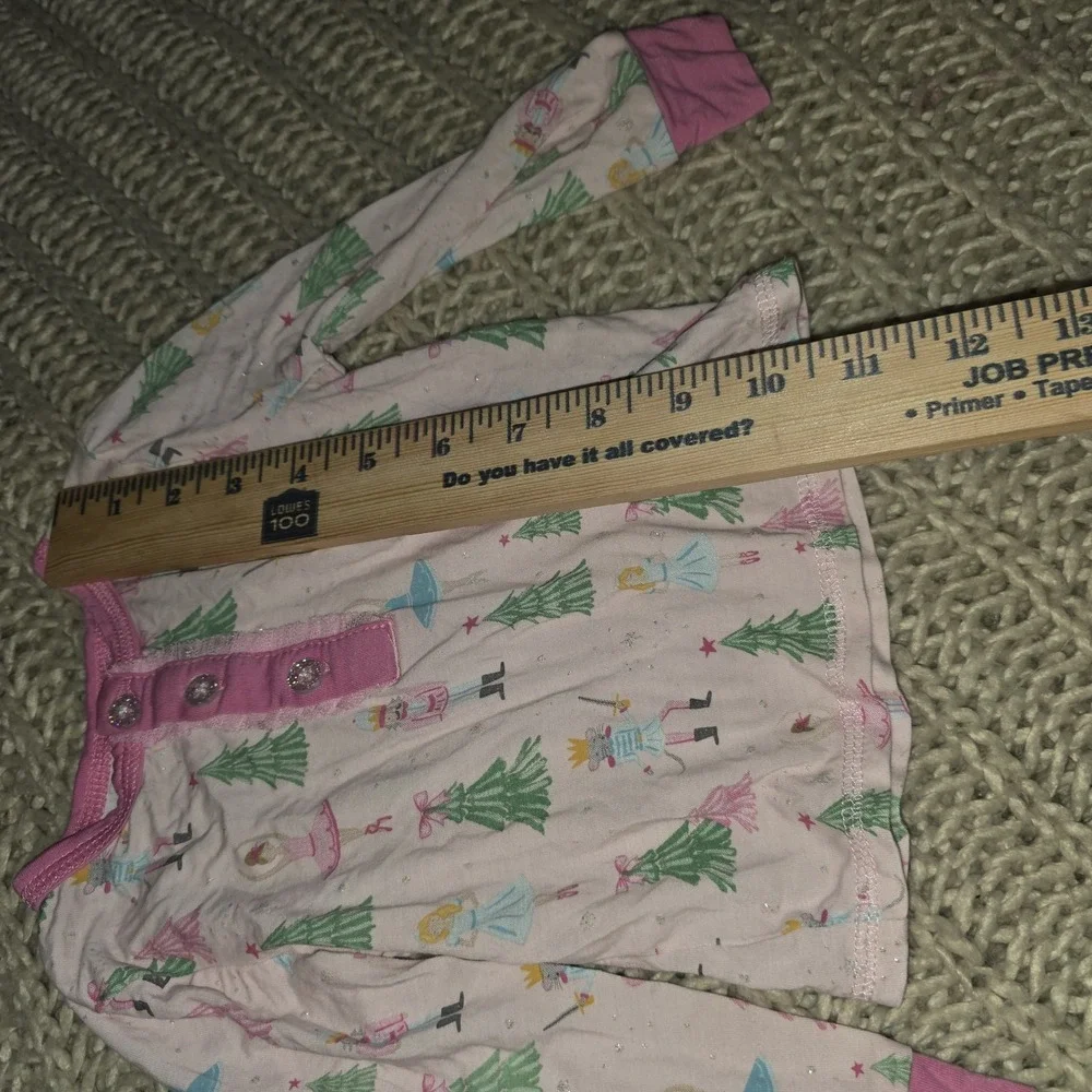 Mud Pie Kids Christmas Pajamas Pink Nutcracker Print Viscose Bamboo Set 12-18M